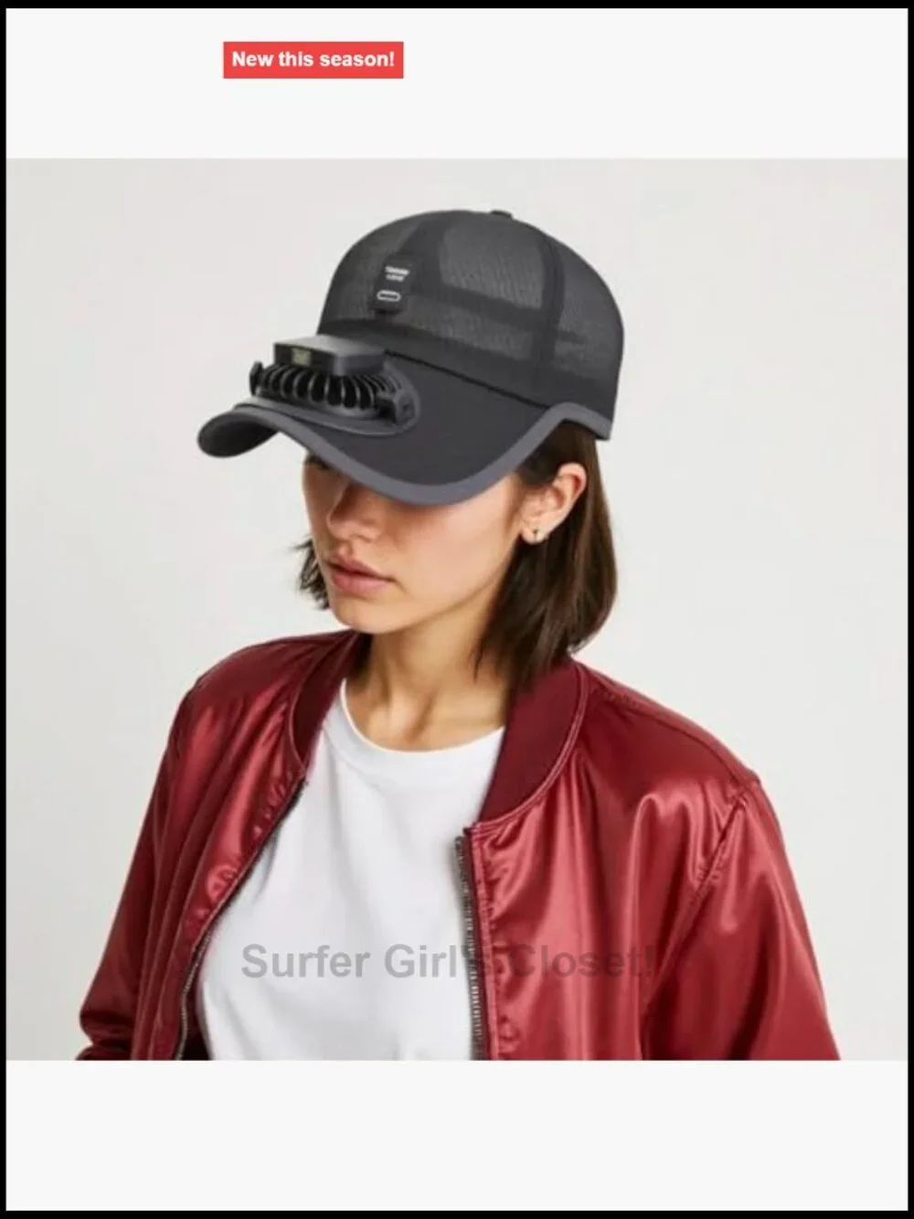 Solar Powered Baseball Cap with Fan, UV Protection Sun Hat, Adjustable